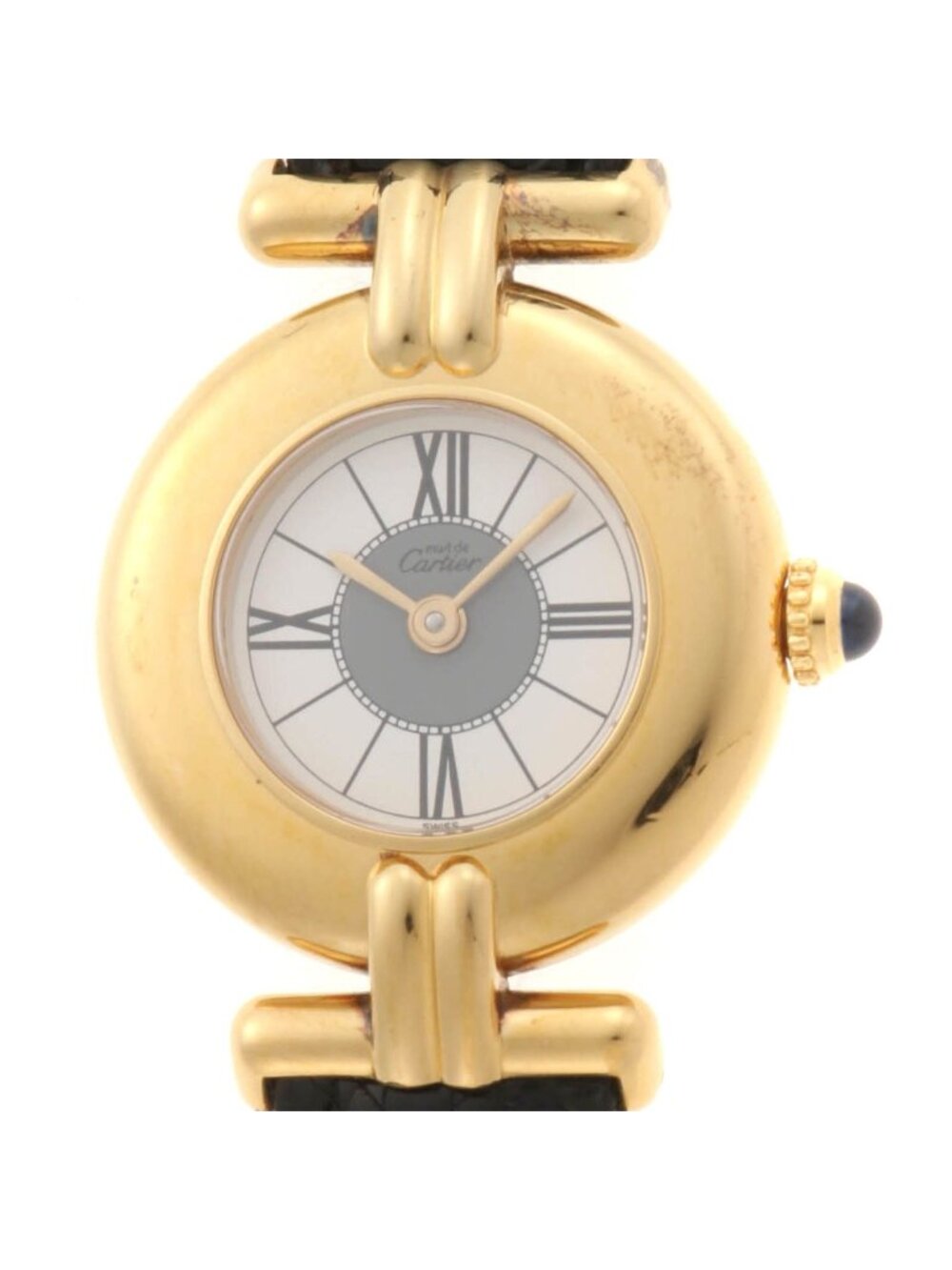Cartier Must Colisee Vermeil SM Watch White Gray Quartz